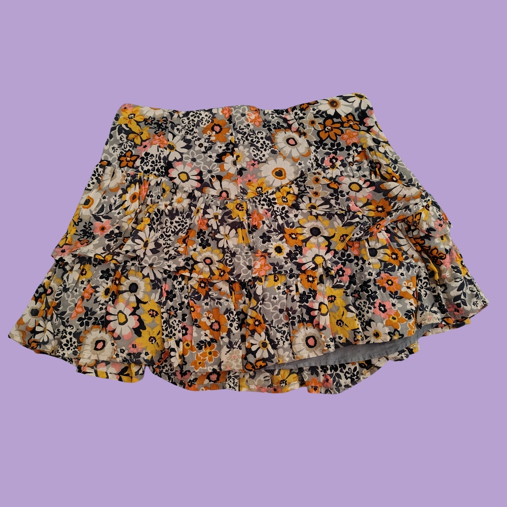 American Eagle Outfitters Yellow Orange Bubble Mini Skirt